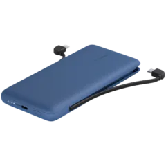 BELKIN 10K PD Power Bank with Integrated Cables (USB-C/LTG), White