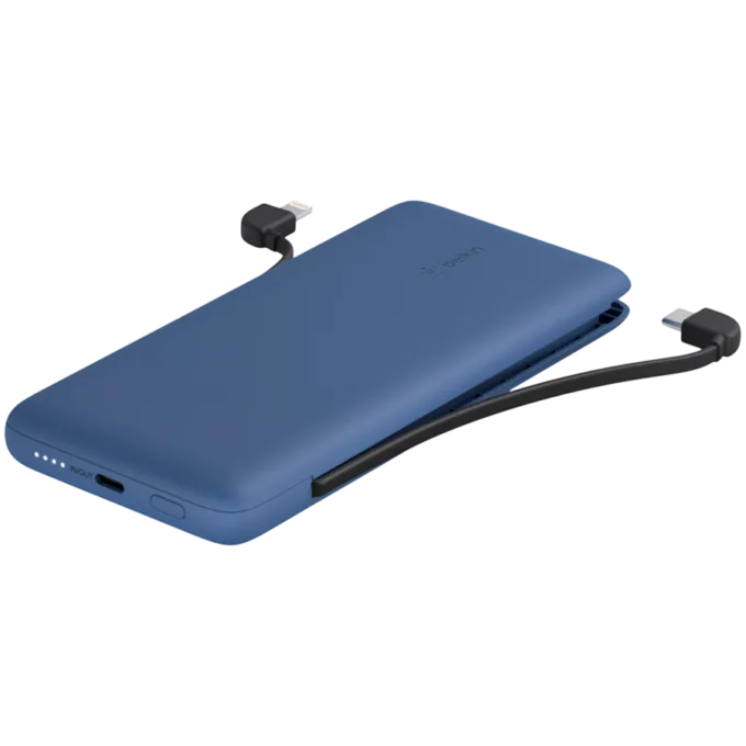 BELKIN 10K PD Power Bank with Integrated Cables (USB-C/LTG), White — image 1