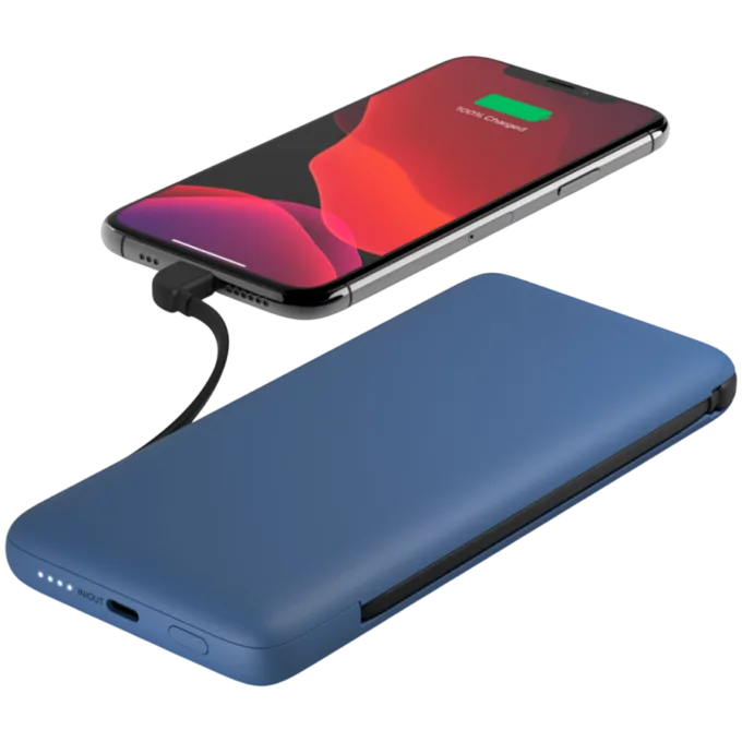 BELKIN 10K PD Power Bank with Integrated Cables (USB-C/LTG), White — image 3