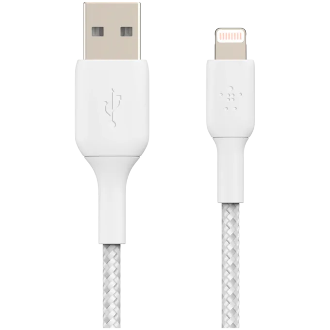 BELKIN Lightning to USB-A Cable Braided, 2M, White — image 1