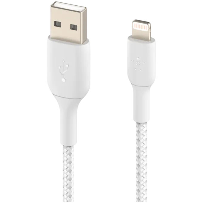 BELKIN Lightning to USB-A Cable Braided, 2M, White — image 2