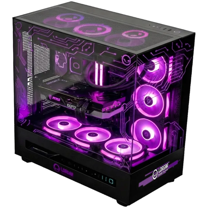 LORGAR PRO P401 - AMD 7800X3D 8C/16T, 360 AIO, NVIDIA RTX 5070Ti 16GB, 32GB@6400mhz, 2TB SSD NVME, 850W PSU, Black, 3Y — image 2