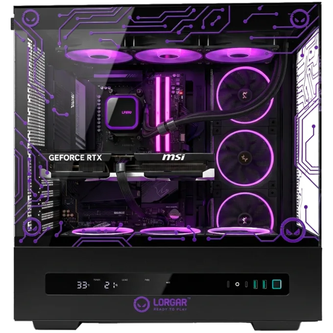 LORGAR PRO P401 - AMD 7800X3D 8C/16T, 360 AIO, NVIDIA RTX 5070Ti 16GB, 32GB@6400mhz, 2TB SSD NVME, 850W PSU, Black, 3Y — image 3