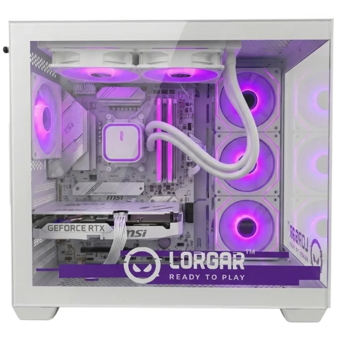 LORGAR ADVANCED A201 - AMD 7500F 6C/12T, 240 AIO, NVIDIA RTX 5060Ti 16GB, 32GB@6400mhz, 1TB SSD NVME, 750W PSU, White, 3Y — image 2