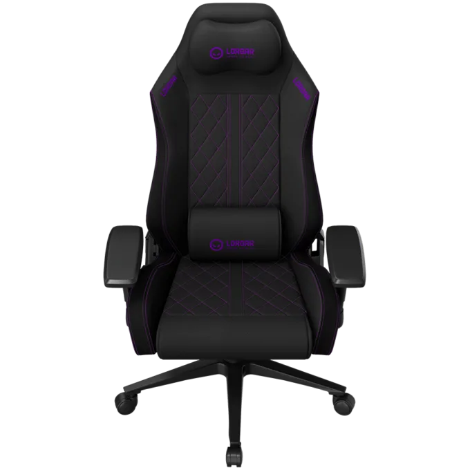 LORGAR CHA41, Ergonomic Gaming Chair Advanced, premium anti-stain fabric, Black/purple — image 2