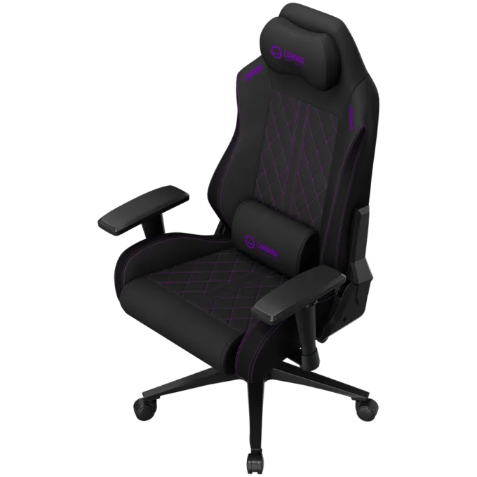 LORGAR CHA41, Ergonomic Gaming Chair Advanced, premium anti-stain fabric, Black/purple — image 4