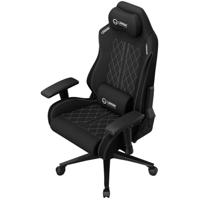 LORGAR CHA41, Ergonomic Gaming Chair Advanced, premium anti-stain fabric, Black/white — image 4