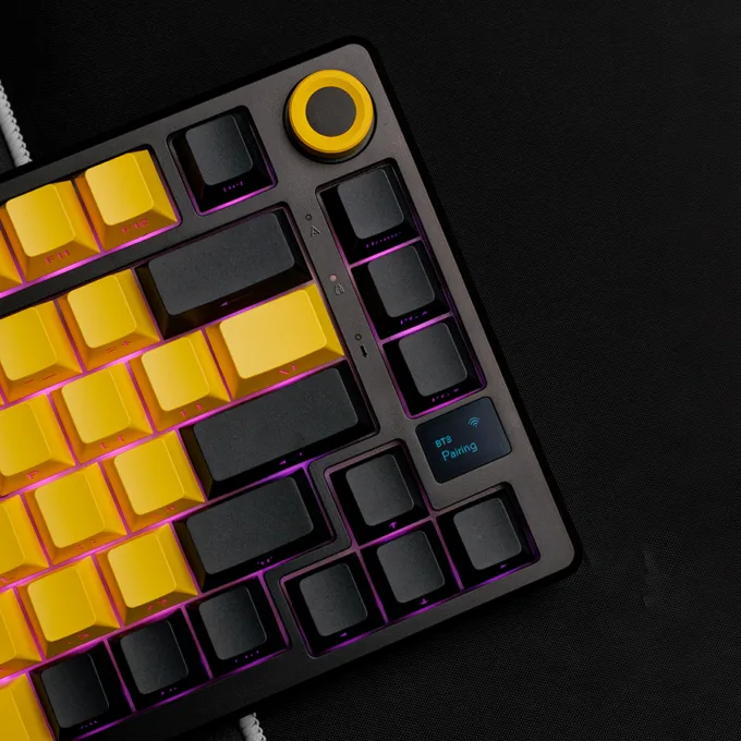 LORGAR KBP7075W, Wireless 75% Mechanical Gaming Keyboard Pro, Black/yellow, EN layout — image 12