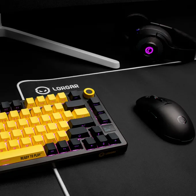 LORGAR KBP7075W, Wireless 75% Mechanical Gaming Keyboard Pro, Black/yellow, EN layout — image 13