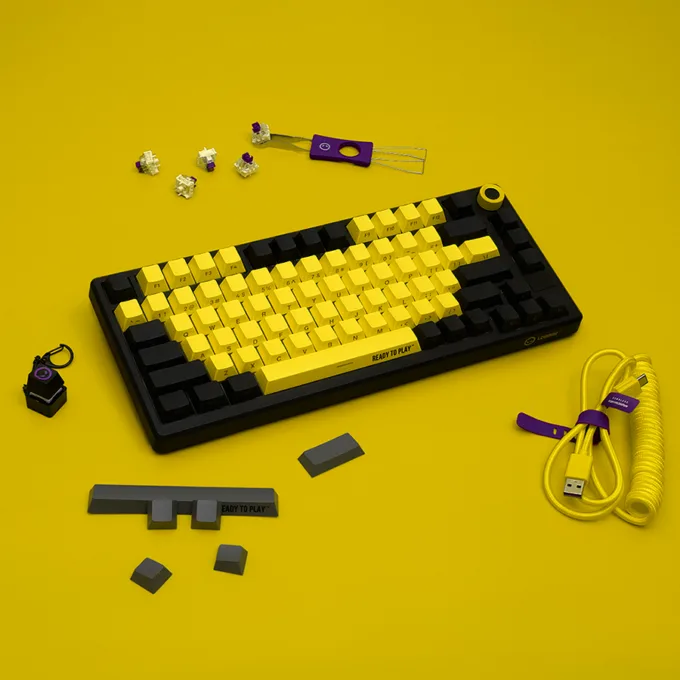 LORGAR KBP7075W, Wireless 75% Mechanical Gaming Keyboard Pro, Black/yellow, EN layout — image 14