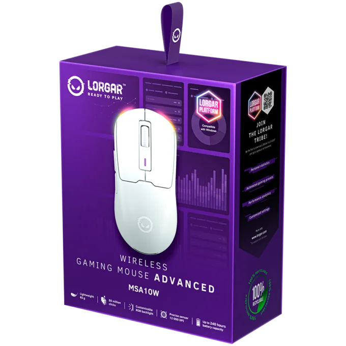 LORGAR MSA10W, Wireless Gaming Mouse Advanced, white — image 8