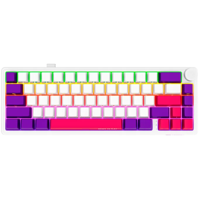 LORGAR KBP70MW, Wireless 65% Mechanical Gaming Keyboard Pro, White, EN layout — image 1