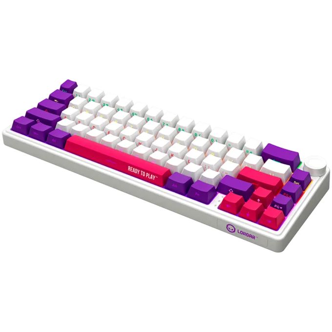 LORGAR KBP70MW, Wireless 65% Mechanical Gaming Keyboard Pro, White, EN layout — image 2