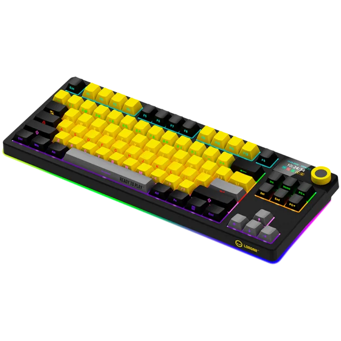LORGAR KBP70TKLW, Wireless TKL Mechanical Gaming Keyboard Pro, Black/yellow, EN layout — image 7