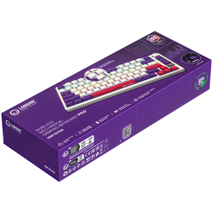 LORGAR KBP7075W, Wireless 75% Mechanical Gaming Keyboard Pro, White, EN layout — image 9