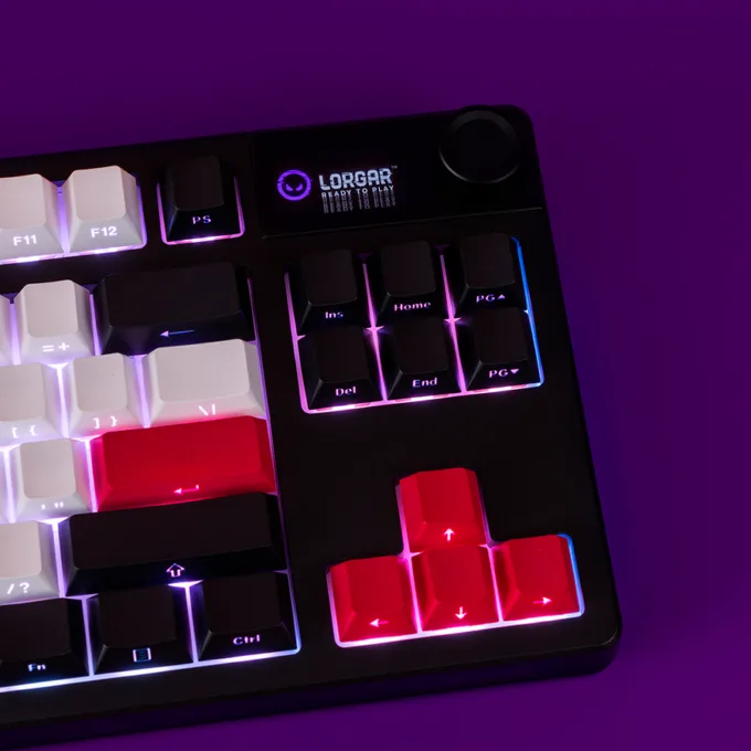 LORGAR KBP70TKLW, Wireless TKL Mechanical Gaming Keyboard Pro, Black/red, EN layout — image 12