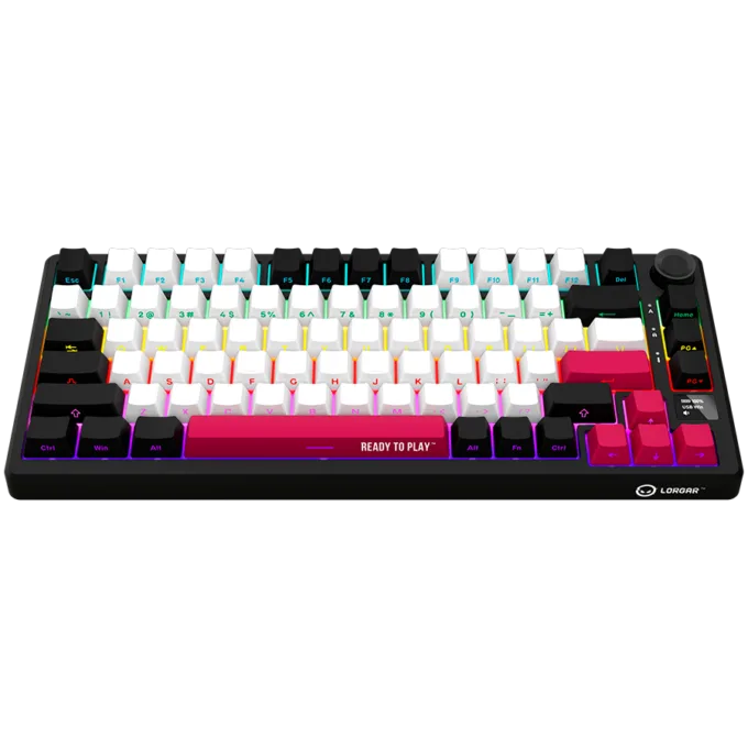 LORGAR KBP7075W, Wireless 75% Mechanical Gaming Keyboard Pro, Black/red, EN layout — image 3
