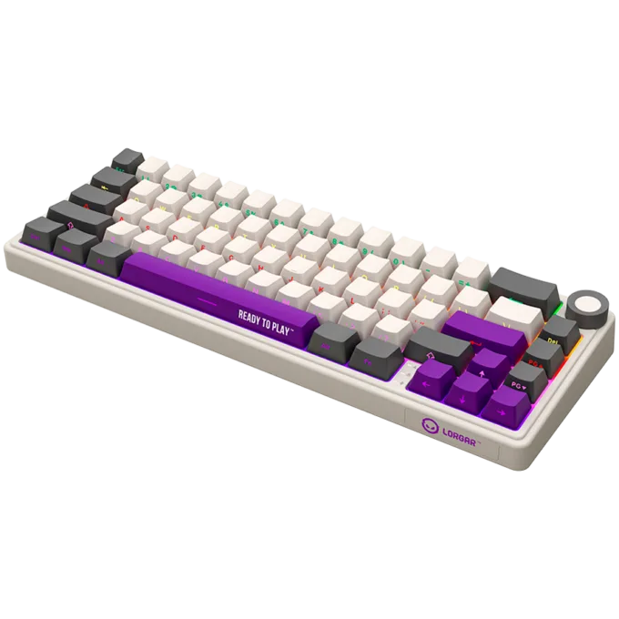LORGAR KBP70MW, Wireless 65% Mechanical Gaming Keyboard Pro, Beige, EN layout — image 2