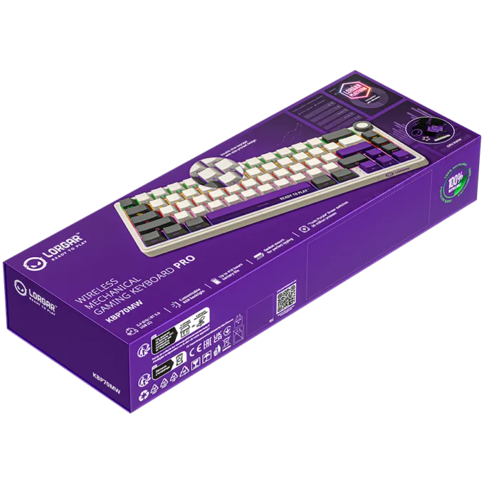 LORGAR KBP70MW, Wireless 65% Mechanical Gaming Keyboard Pro, Beige, EN layout — image 10