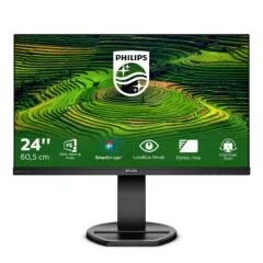 Philips 241B8QJEB - 23.8-inch IPS Full HD 1920x1080 75Hz Monitor with Speakers, USB Hub, VGA/DVI-D/HDMI/DP, Height/Tilt/Swivel/Pivot Adjustable - 250 cd/m2, 5ms, 3-Year Warranty