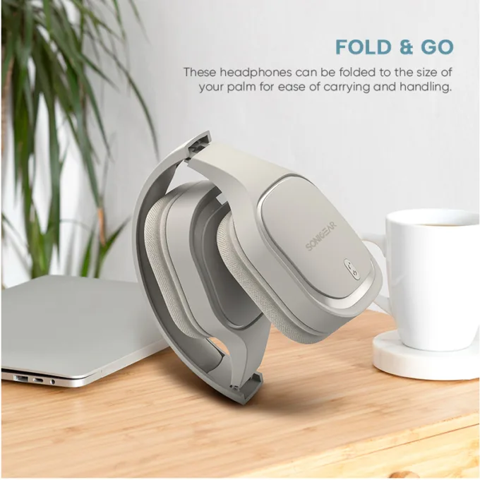 SonicGear Headphones Bluetooth Fabric + Foldable AIRPHONE 7 Chalk Grey — image 2