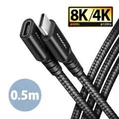 BUCM32-CF05AB Cable extender Gen2 USB-C - USB-C 0.5m, 5A, 20Gbps, PD 240W, braid