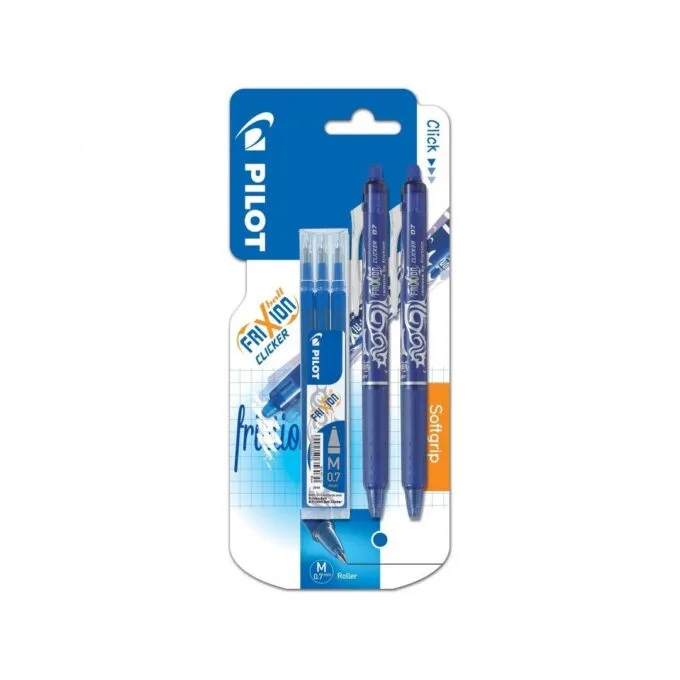 PILOT BLISTER 2 FRIXION CLICKER - MEDIUM - 0.7 BLUE - 3 REFILLS SET — image 1