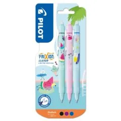 PILOT FRIXION BLISTER 3 CLICKER (0.7MM) FANCY POOL PARTY 26 BLACK/BLUE/VIOLET INK