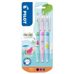 PILOT FRIXION BLISTER 3 BALL (0.7MM) FANCY POOL PARTY 26 BLACK/BLUE/VIOLET INK