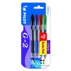 PILOT BLISTER 2+2 G-2 0.7 BLACK BLUE + FREE RED + FREE GREEN
