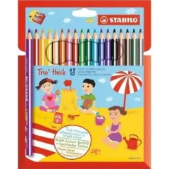 STABILO TRIO THICK PENCIL BOX OF 18 PCS WITH SHARPENER