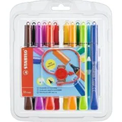 STABILO 12 CAPPI FIBRE-TIP PENS WITH CAP RING