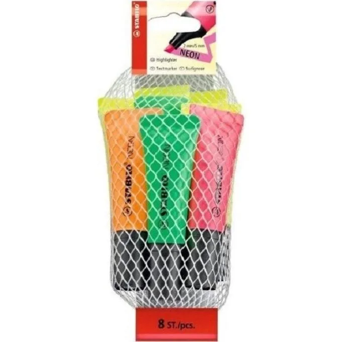STABILO NEON 8-HIGHLIGHTER ASSORTED — image 1