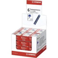 STABILO 6PCS BLUE INK CARTRIDGES