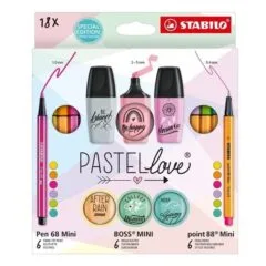 STABILO 18 AQUACOLOR PASTELLOVE CARDBOARD BOX