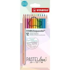 STABILO 12 AQUACOLOR PASTELOVE CARDBOARD BOX