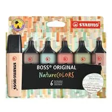 STABILO BOSS ORIGINAL NATURE COLORS WALLET OF 6 PCS