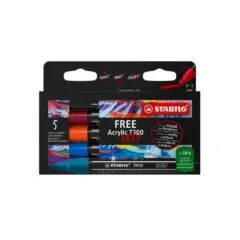STABILO FREE ACRYLIC MARKER URBAN ARTY WALLET OF 5 PCS T300