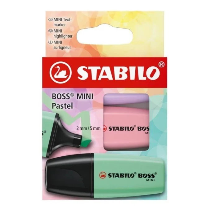STABILO BOSS MINI PASTEL CARDBOARD WALLET OF 3 PCS — image 1