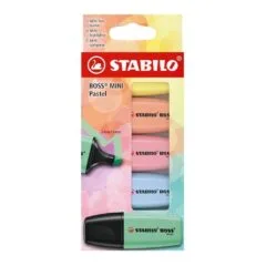STABILO BOSS MINI PASTEL CARDBOARD WALLET OF 5 PCS