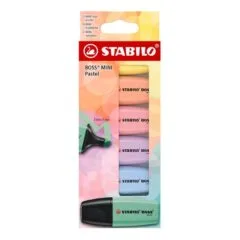 STABILO BOSS MINI PASTEL CARDBOARD WALLET OF 6 PCS