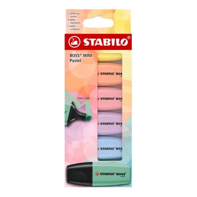 STABILO BOSS MINI PASTEL CARDBOARD WALLET OF 6 PCS — image 1