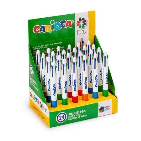 CARIOCA 4 COLORS PEN DISPLAY 24 PCS — image 1