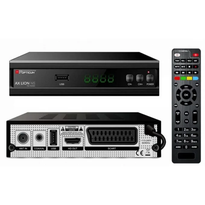 Opticum AX Lion NS H.265 Hybrid DVB-T/T2/C Set-Top Box – Full HD 1080p, H.265/HEVC, USB PVR — image 2