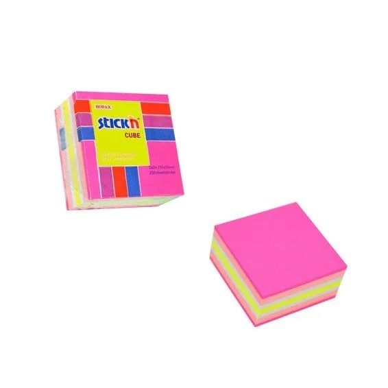 STICK N 76X76mm 400SHEETS/CUBE NEON & PASTEL MIXED — image 1