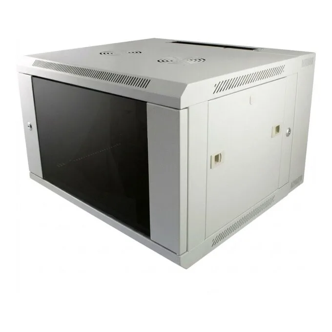 ALLNET network cabinet 19" 15HE 1-part T450mm light gray disassembled (flat pack) SMA series — image 1