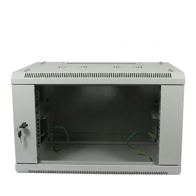 ALLNET network cabinet 19" 6HE 1-part T600mm light gray disassembled (flat pack) SMA series — image 1