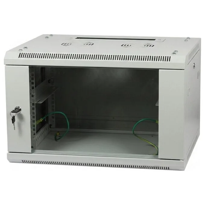ALLNET network cabinet 19" 15HE 1-part T600mm light gray disassembled (flat pack) SMA series — image 1