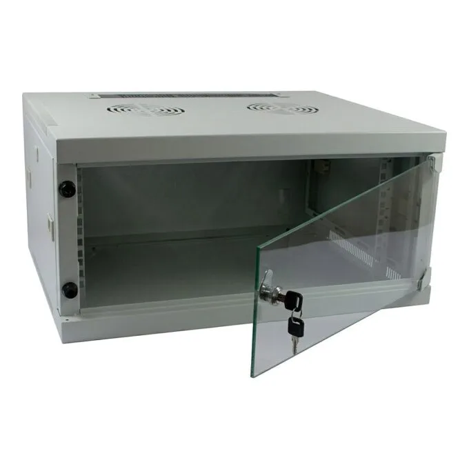 ALLNET network cabinet 19" 12HE 1-part T444/B541mm light gray SMQ series — image 1
