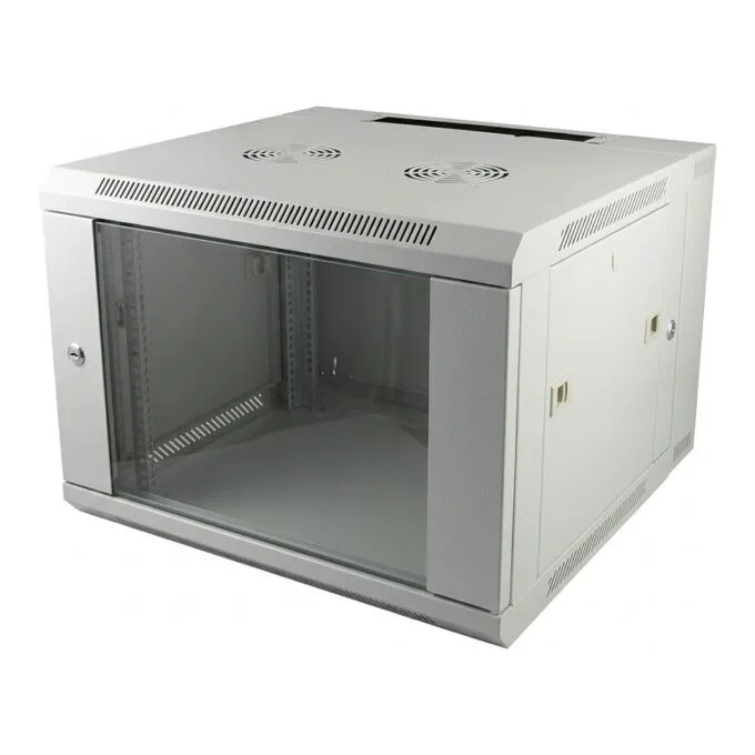 ALLNET Netzwerkschrank 19" 12HE 1-teilig T594/B541mm Lichtgrau SMQ-Serie — image 1